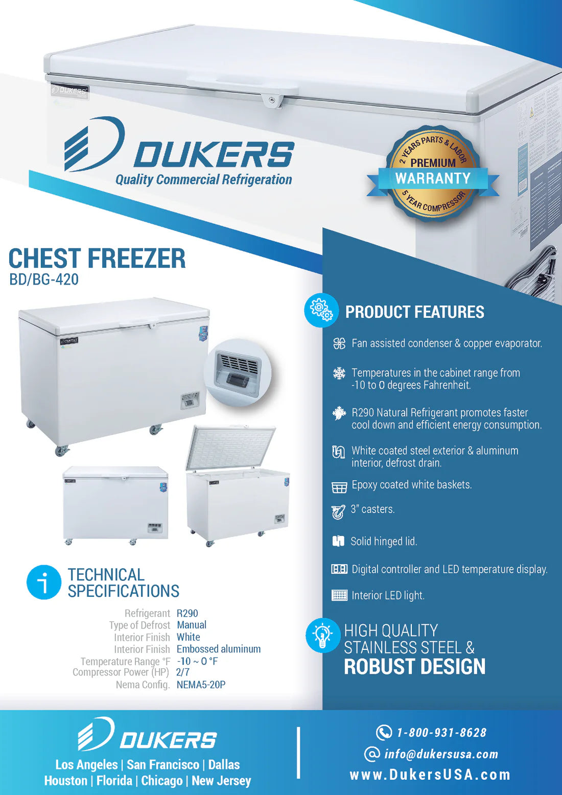 BD/BG-420 Commercial Chest Freezer