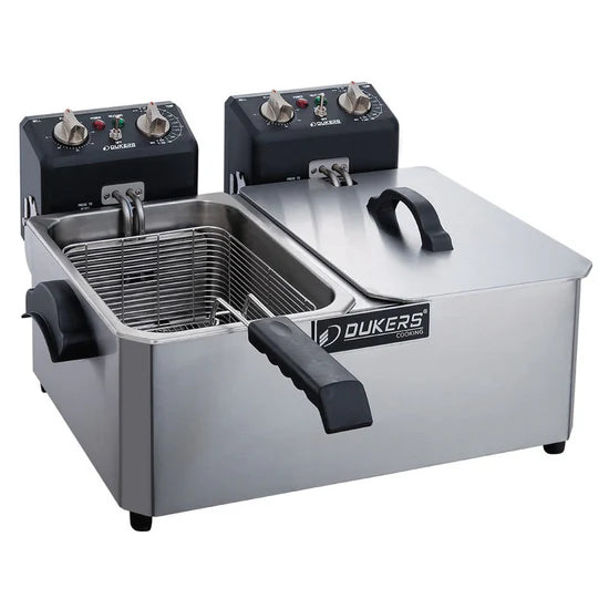 DCF10ED 20lb Two Basket Electric Countertop Fryer 120V