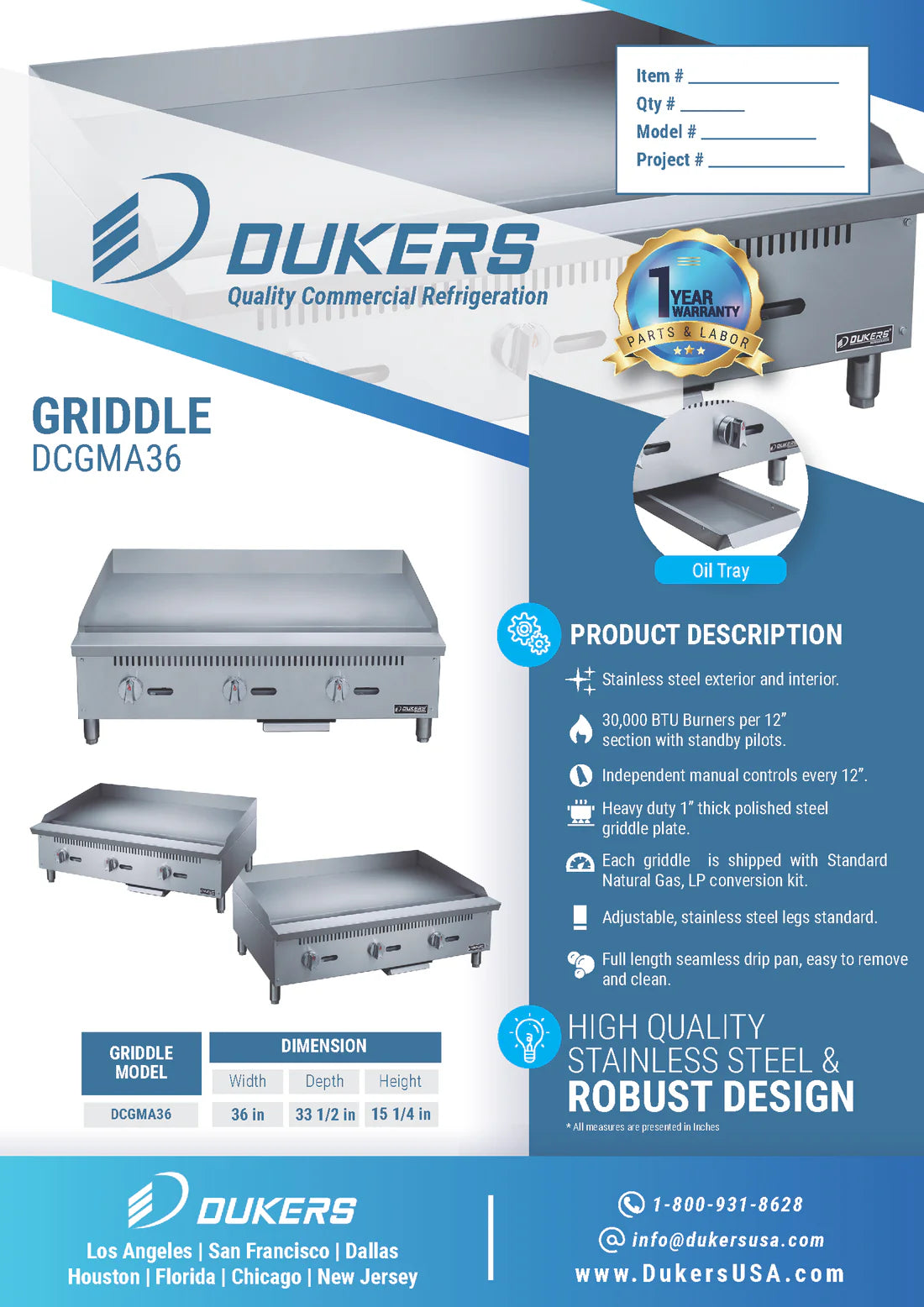 DCGMA36 36 in. W Griddle with 3 Burners