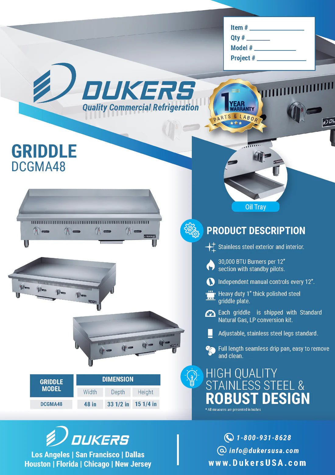 DCGMA48 48 in. W Griddle with 4 Burners