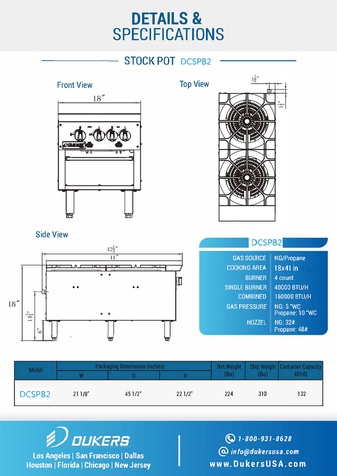 DCSPB2 Stock Pot Range Double 18" Height