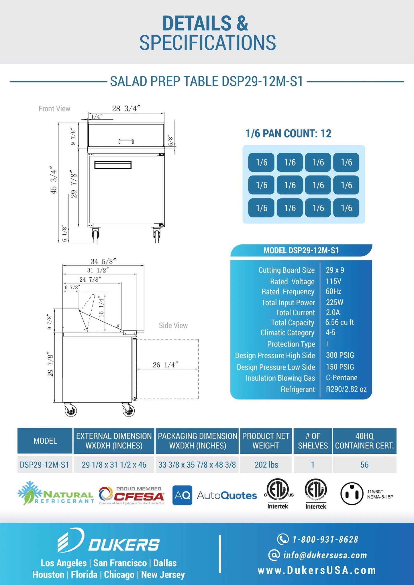 DSP29-12M-S1 1-Door Commercial Food Prep Table Refrigerator in Stainless Steel with Mega Top