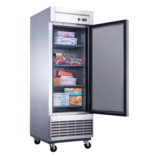 D28F Single Door Commercial Freezer in Stainless Steel