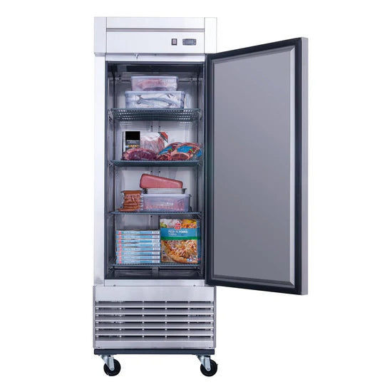 D28F Single Door Commercial Freezer in Stainless Steel