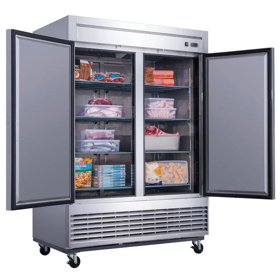 D55F 2-Door Commercial Freezer in Stainless Steel