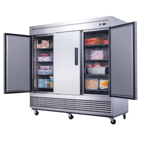 D83F 3-Door Commercial Freezer in Stainless Steel