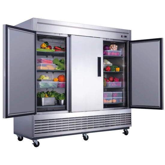 D83R 3-Door Commercial Refrigerator in Stainless Steel