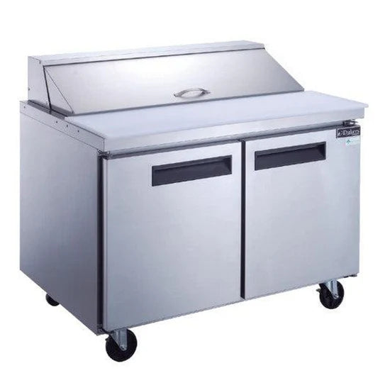 DSP60-16-S2 2-Door Commercial Food Prep Table Refrigerator in Stainless Steel