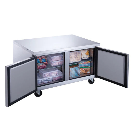 DUC48F 2-Door Undercounter Freezer in Stainless Steel